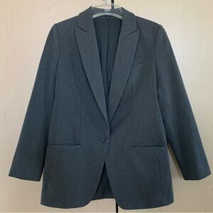 Express Editor Blazer Jacket Women's Button Single Breasted Lined Gray‎  Size  S